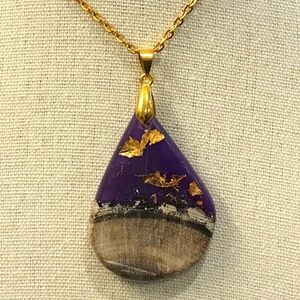 Handmade Pendant with Gold Tone Chain